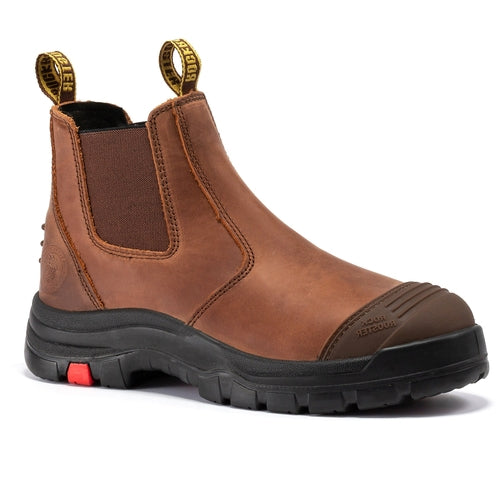ROCKROOSTER Lumen Brown 6 Zoll Pull-On-Leder-Arbeitsstiefel AK224
