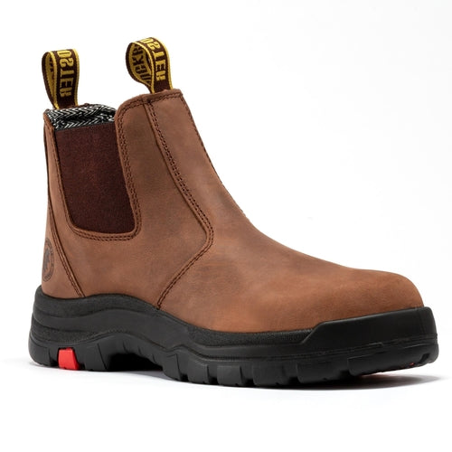 ROCKROOSTER Lumen Brown 6 Zoll Pull-On-Leder-Arbeitsstiefel AK224