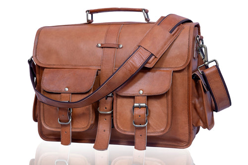 Echtleder Messenger Bag für Herren und Damen Vintage Laptoptasche